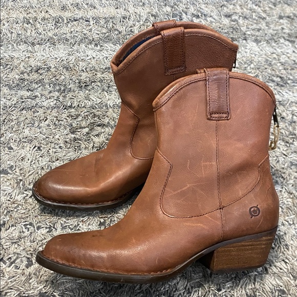 Nwob Born brown Leather western inspired comfort Boots sz 9 - Picture 4 of 12